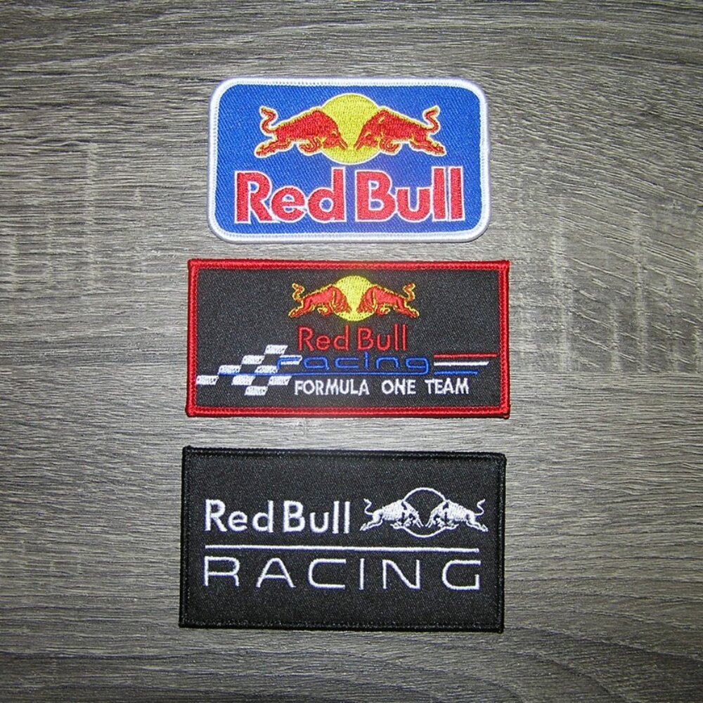 (3) Lot of Red Bull Racing Motorsports Energy Drink Iron On Patches